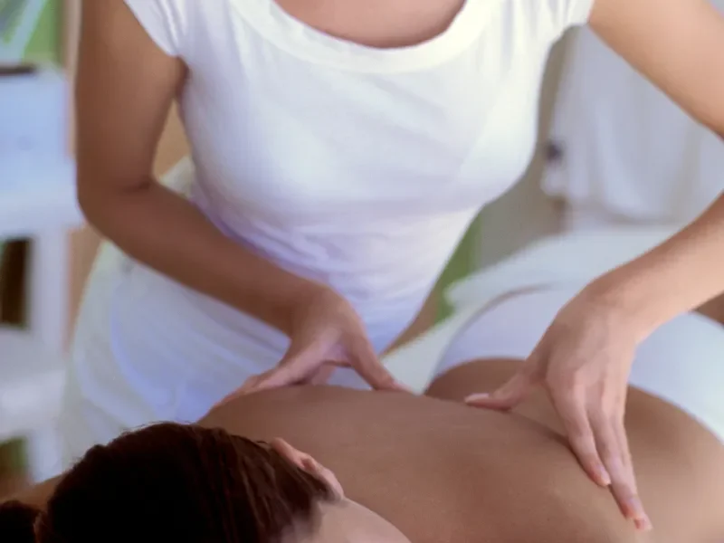 This person is geting Couples Massage on a portable Massage bed in his apartnent in dubai.